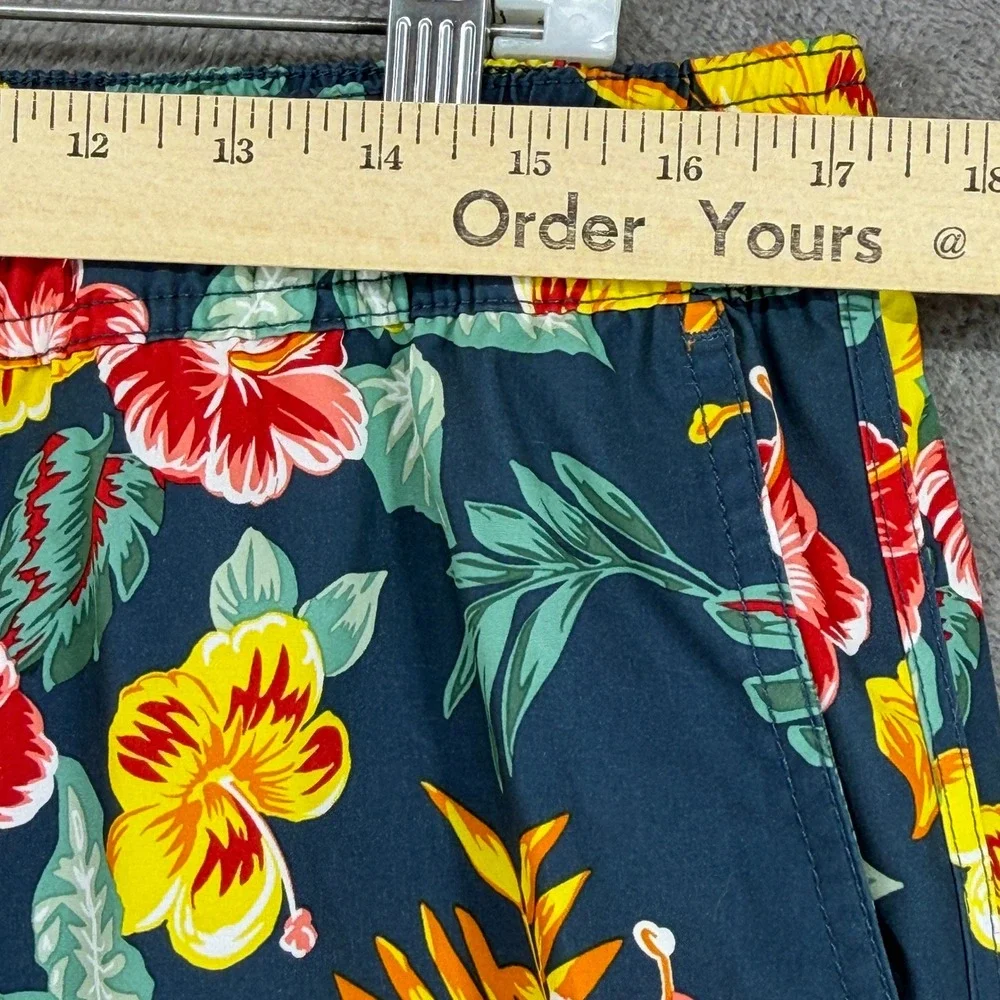 Fair Harbor Swim Trunks Mens L The Anchor Navy Floral Hibiscus 8